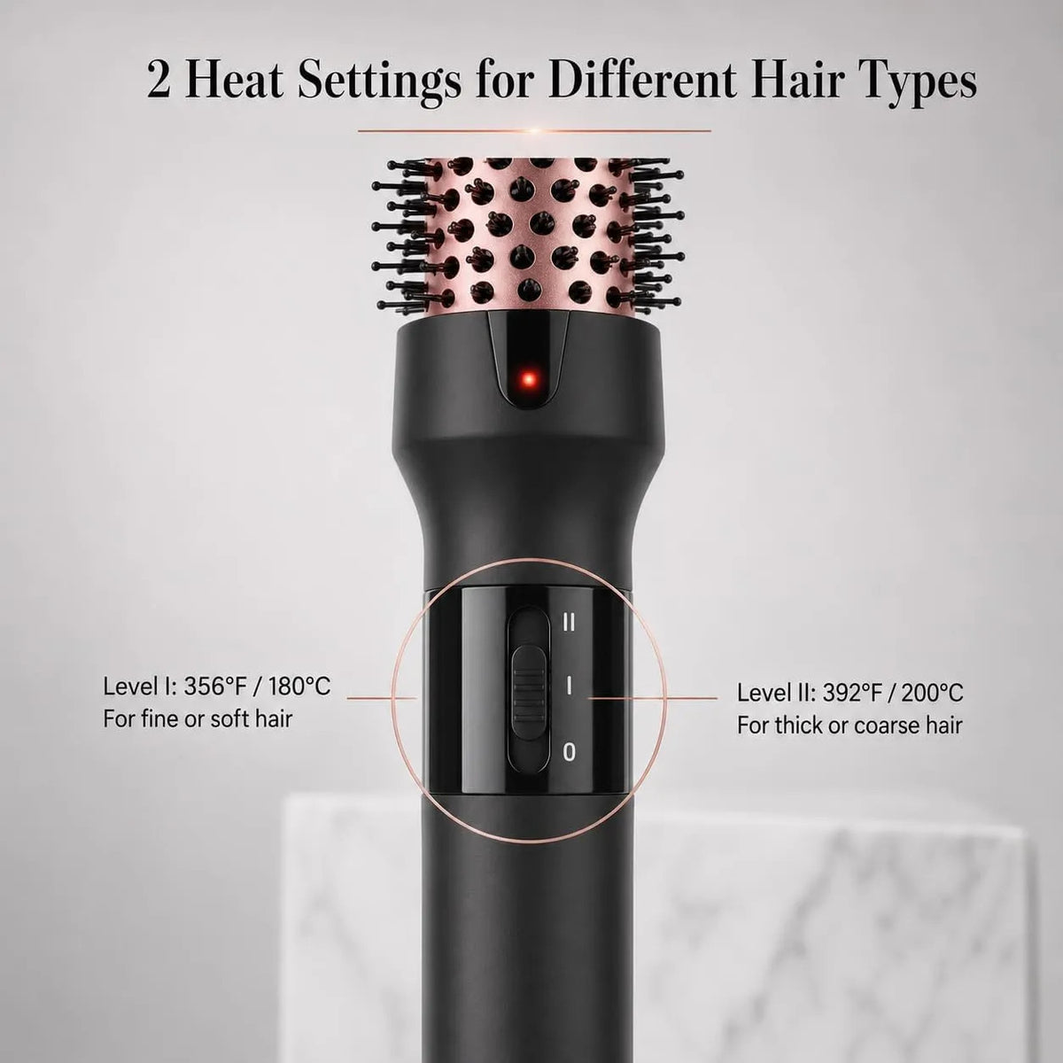 1 1/4 Inch Thermal Curling Brush Hair Styling Tool Dual Voltage for Travel