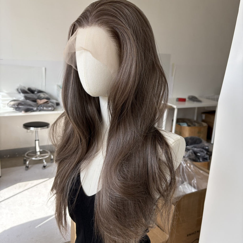 Brown Blonde Long Straight Synthetic Lace Front Wig 13x4 Frontal
