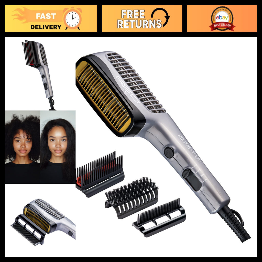 Ceramic Ionic Hair Dryer Comb with 3 Attachments, 4 Heat Settings & Cool Shot