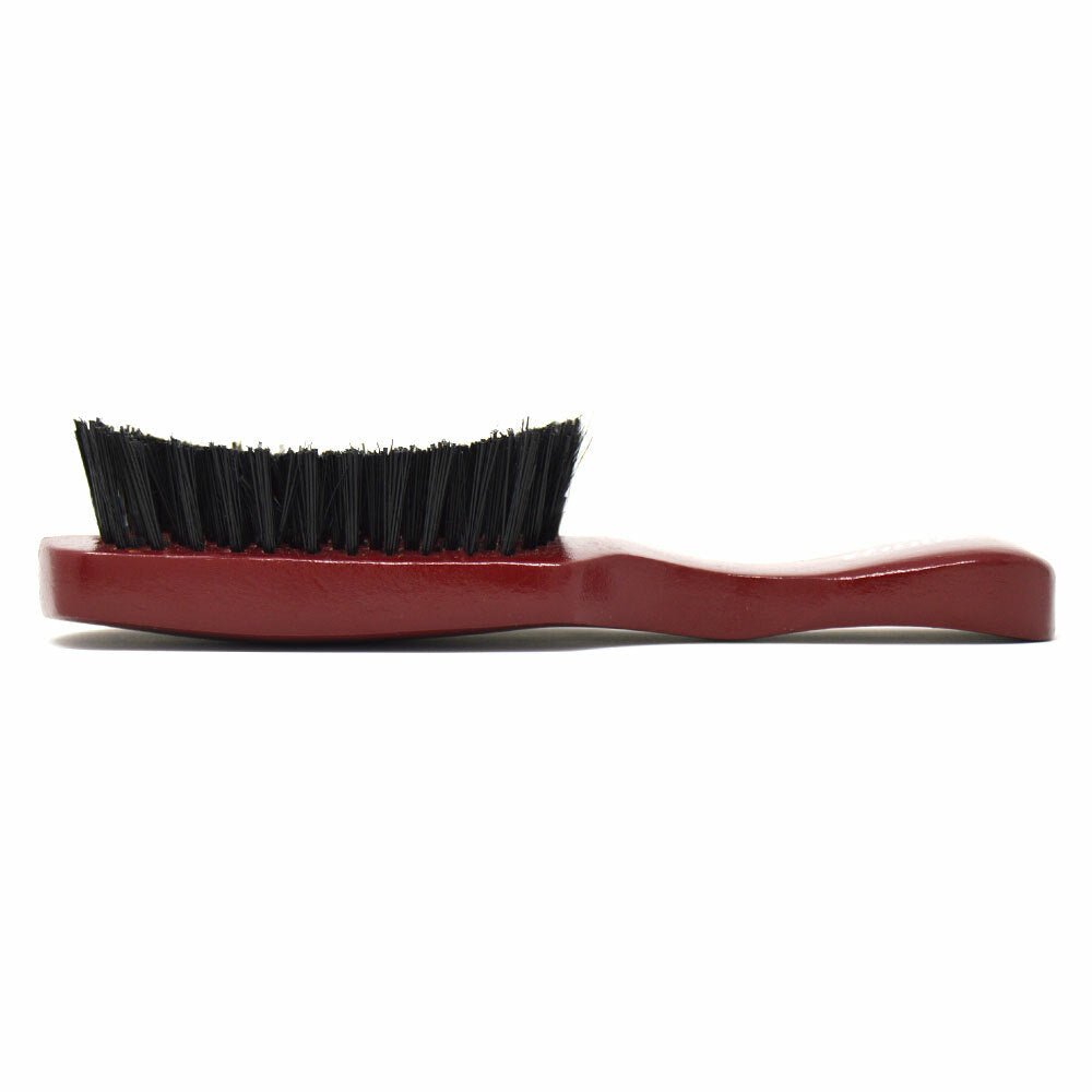 Hard Boar Bristle Wave Hair Brush with Wooden Handle - Curved Styling Tool