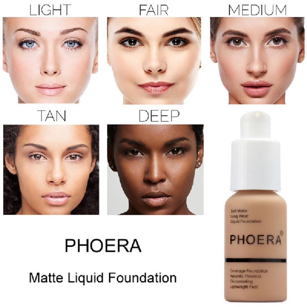 Phoera Foundation 2 Pack Long-Wear Liquid Foundation Matte Finish