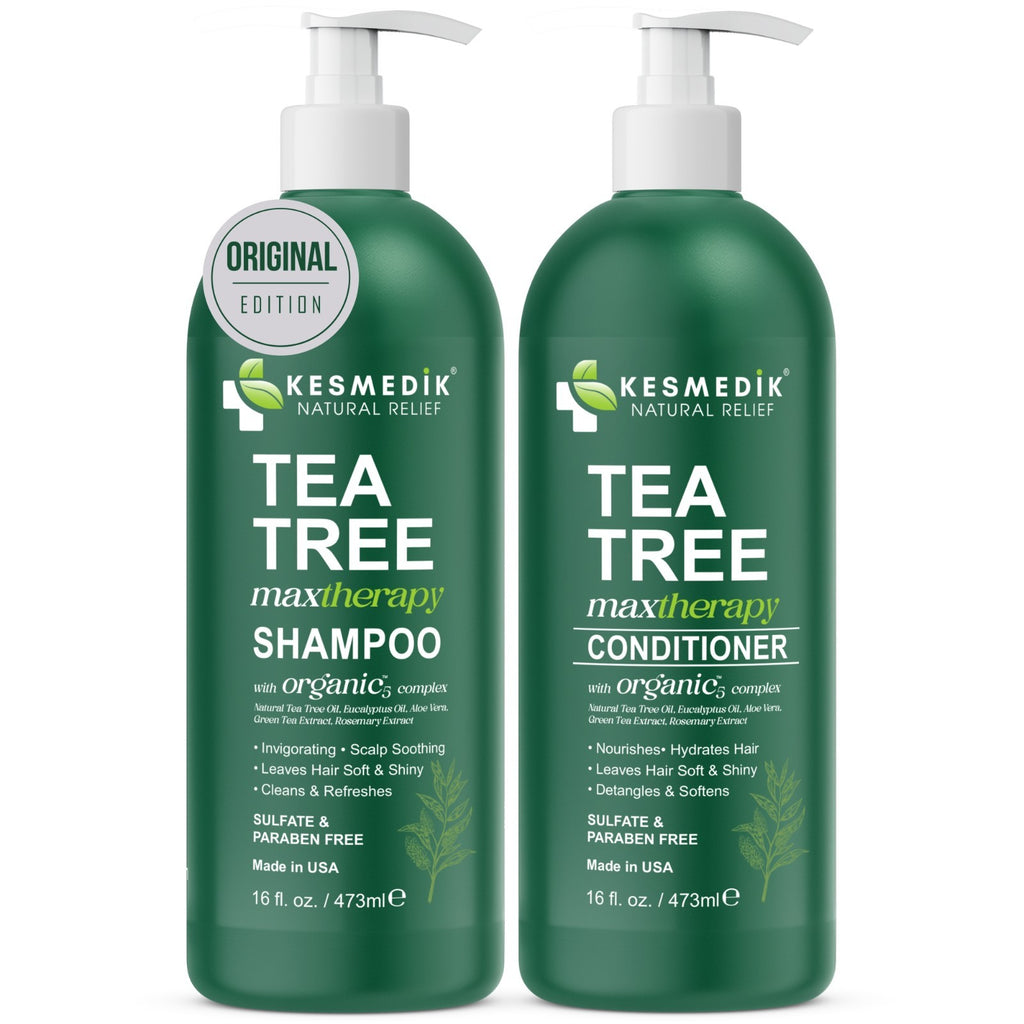 Tea Tree Shampoo & Conditioner Set for Dry & Itchy Scalp - Hydrating Hair Care
