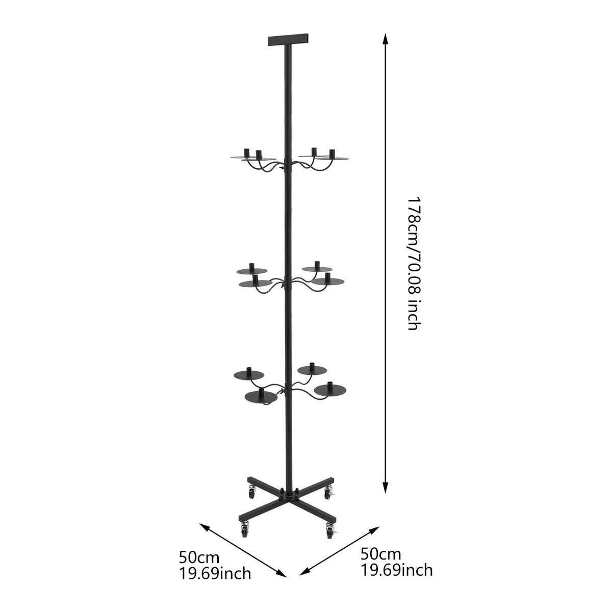 12-Wig Capacity Display & Storage Rack with 360° Rotating Tiers - Black