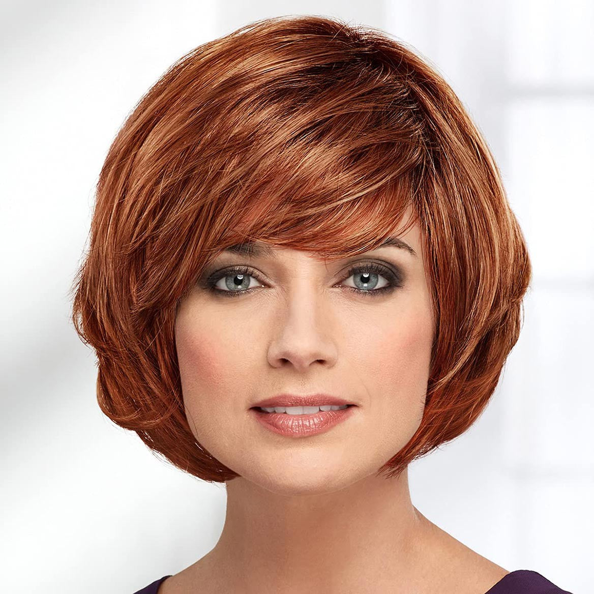 Lightweight Bob Wig with Bangs - Multiple Colors, Modern Style