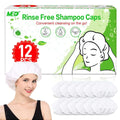 Waterless Shampoo Caps No Rinse Hair Washing Shower Caps - 12 Pack for Elderly & Caregiving