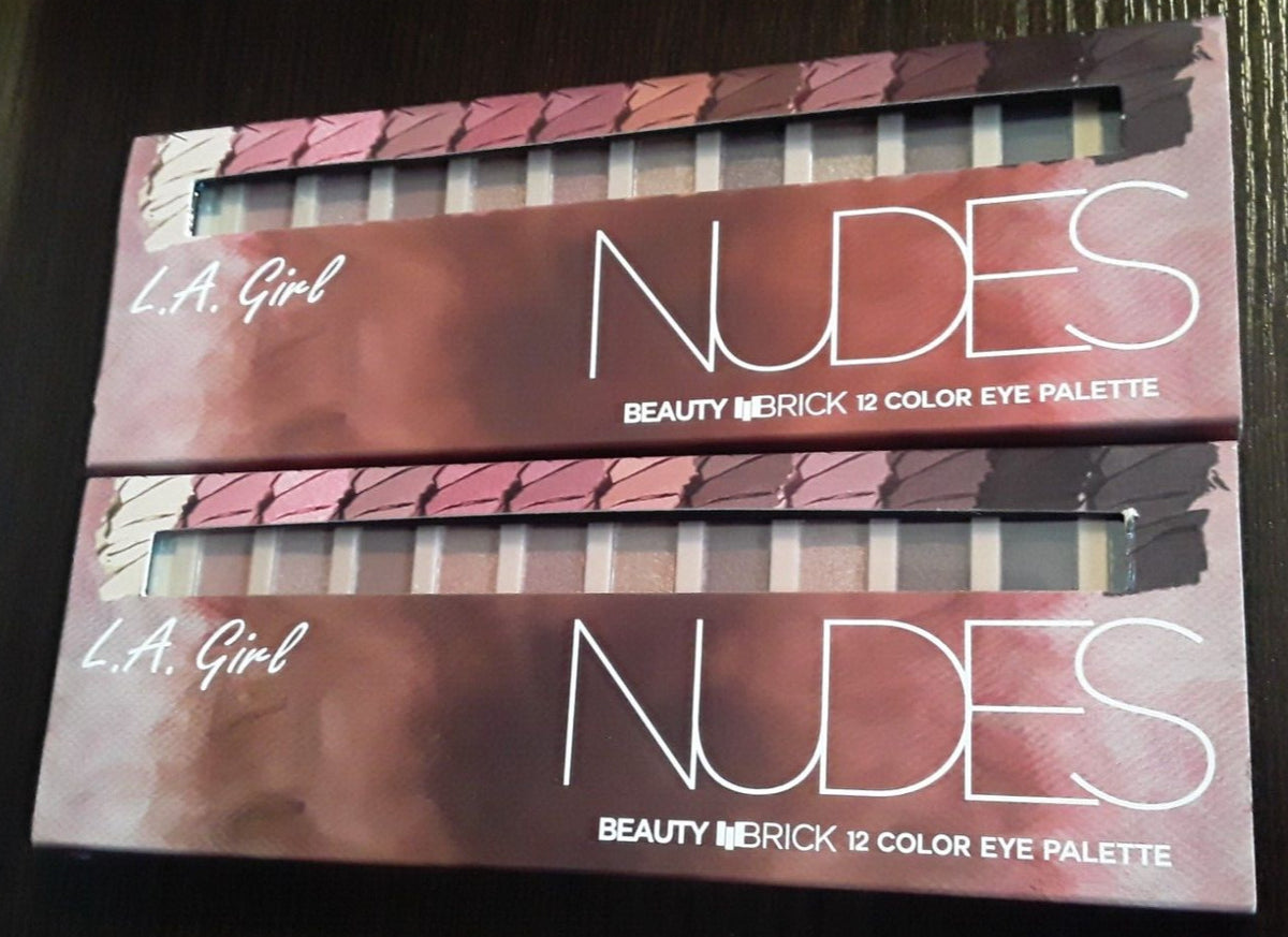 L.A. Girl Beauty Brick Nude Eyeshadow Palette Set – 2 Palettes, 12 Color Each