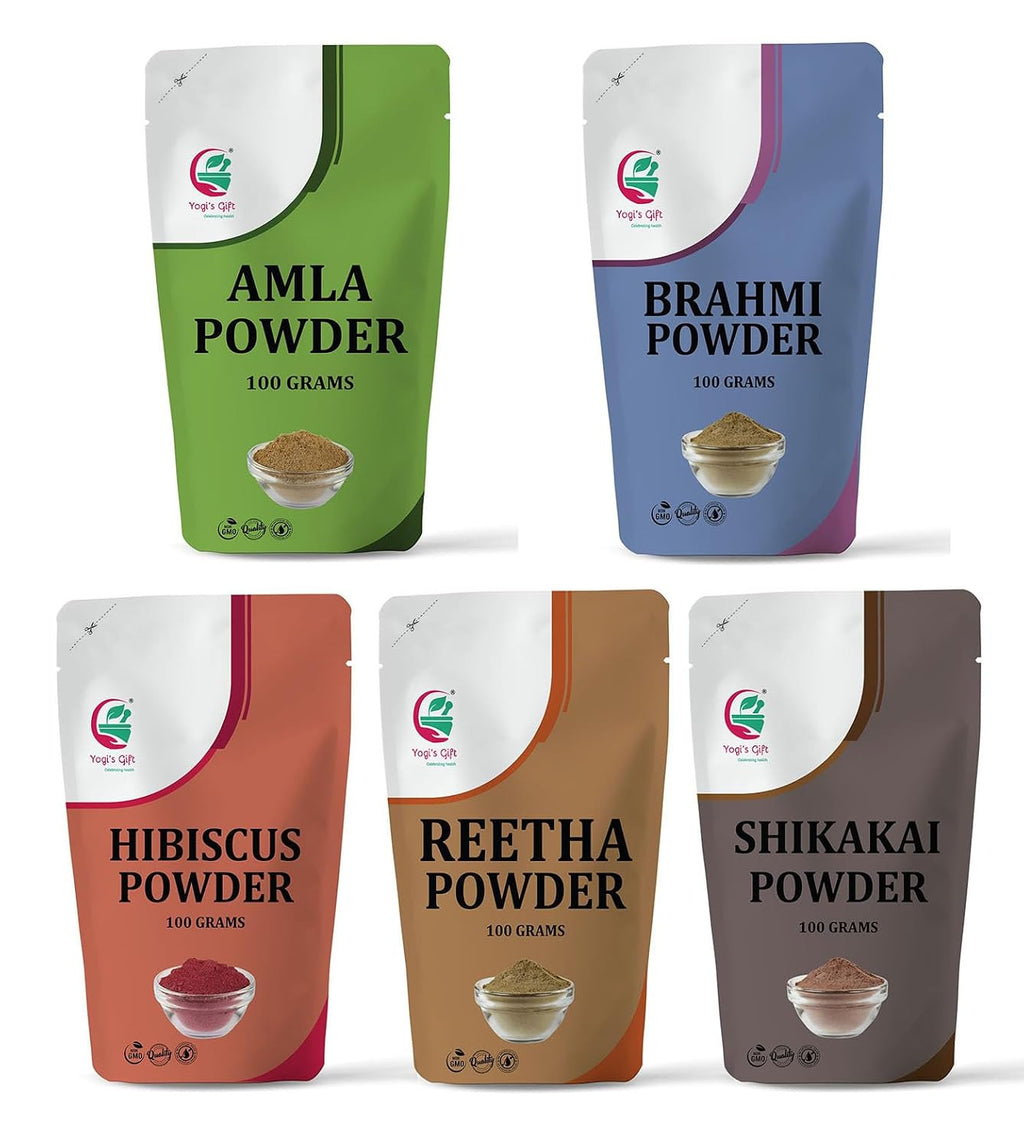 Herbal Hair Care Pack of 5 - Natural Ayurvedic Hair Masks for Hair Fall & Dandruff