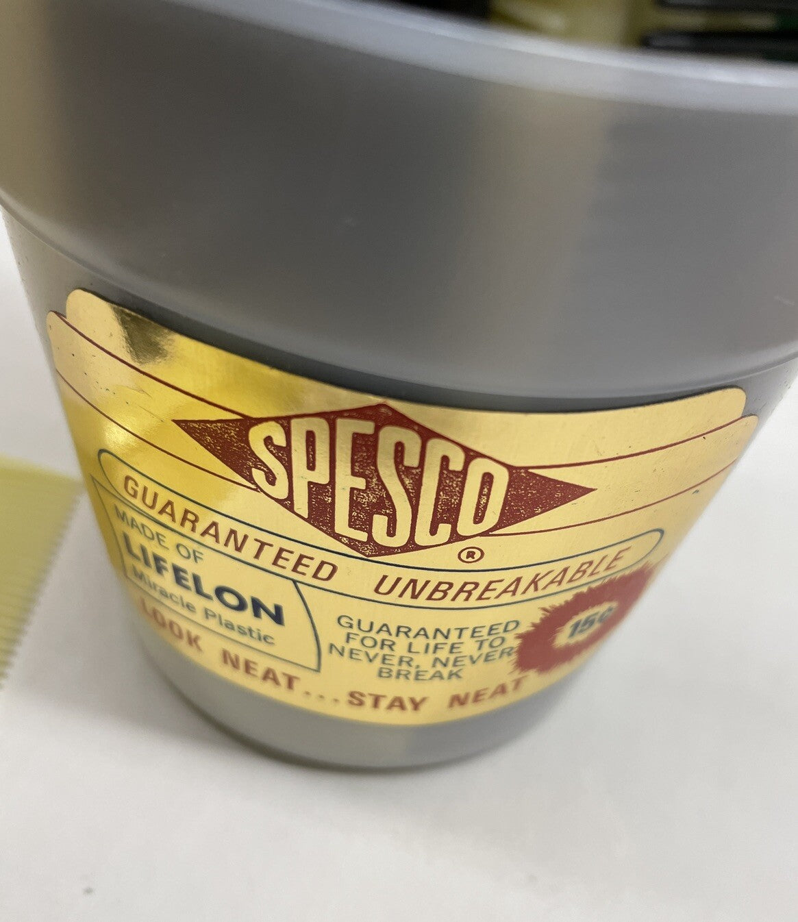 Vintage Spesco Unbreakable Pocket Combs Display Jar 1970s Collectible