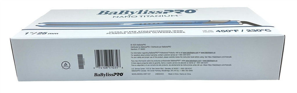 Babyliss Pro Nano Titanium 1-Inch Hair Straightening Iron - Fast Heat-Up