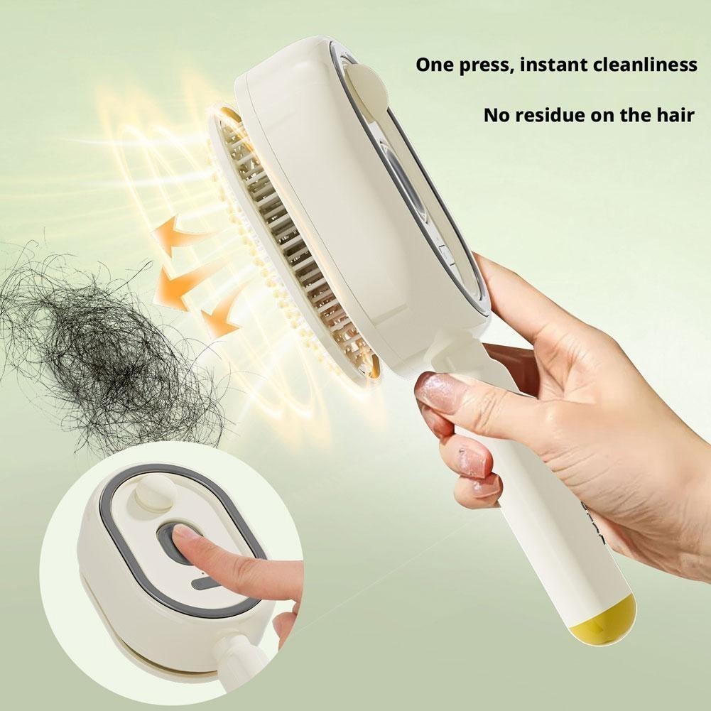 Electric Steam Hair Brush with Nano Mist & Red Light Therapy - Rechargeable, Portable, Detangling & Hydrating
