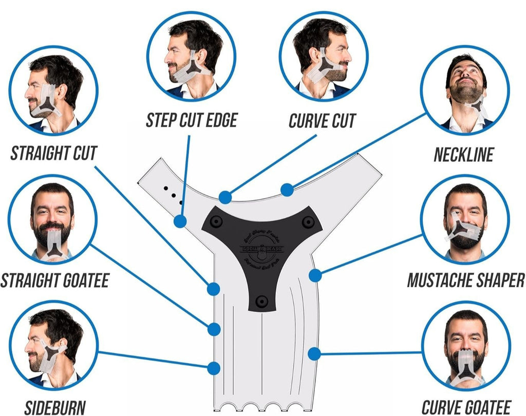 Beard Shaper Lineup Tool with Comb - Precise Beard Guide & Template
