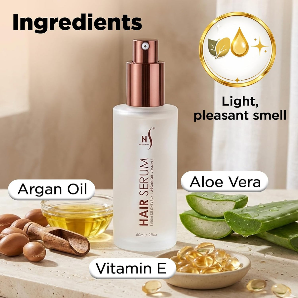 Herstyler Argan Oil Hair Repair Serum for Frizz Control & Shine - Pack of 2