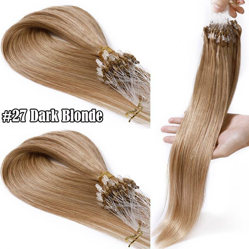 Human Hair Extensions Micro Loop Nano Beads Full Head - Multiple Colors & Lengths
