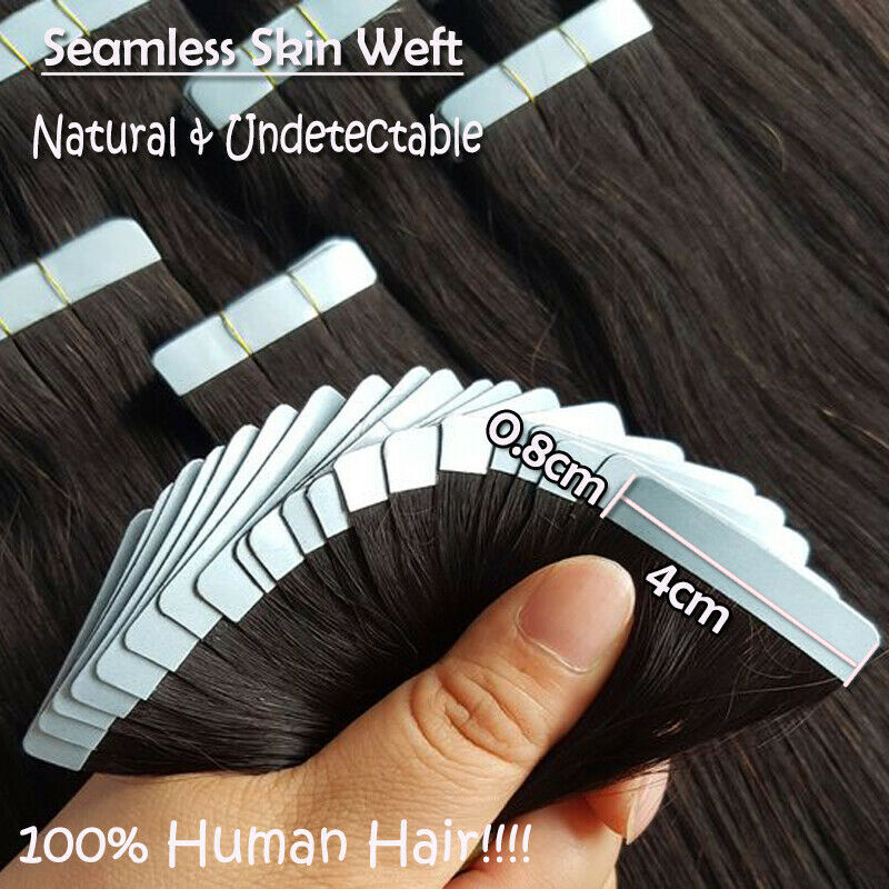 150g Thick Tape-In Human Hair Extensions - Remy Virgin Hair, 16-24 Inches
