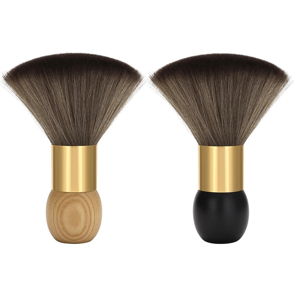 Professional Barber Neck Duster Hair & Face Cleaning Brush with Wooden Handle