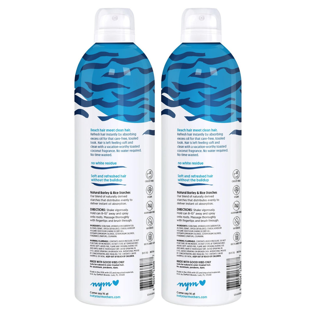 Dry Shampoo Spray with Coconut Scent - 12 oz 2 Pack - Refreshing & Waterless