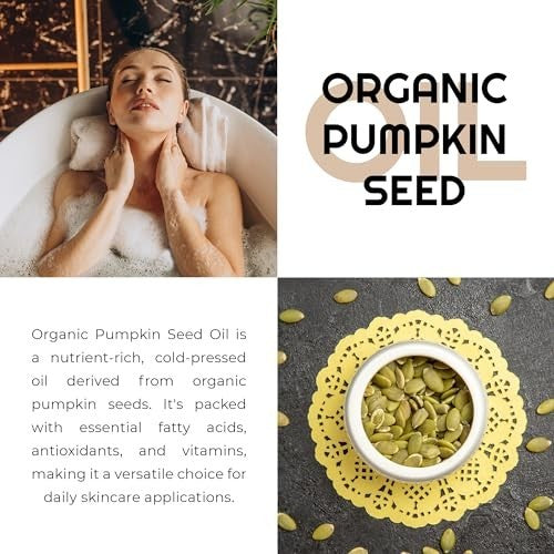 Organic Pumpkin Seed Oil for Hair Growth & Skin Rejuvenation - Cold-Pressed 4oz