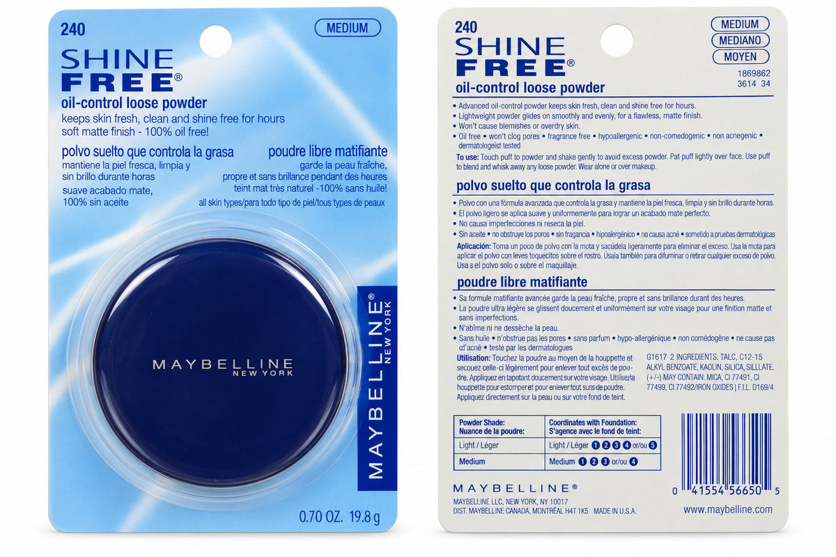 Maybelline Shine Free Oil-Control Loose Powder Medium 240