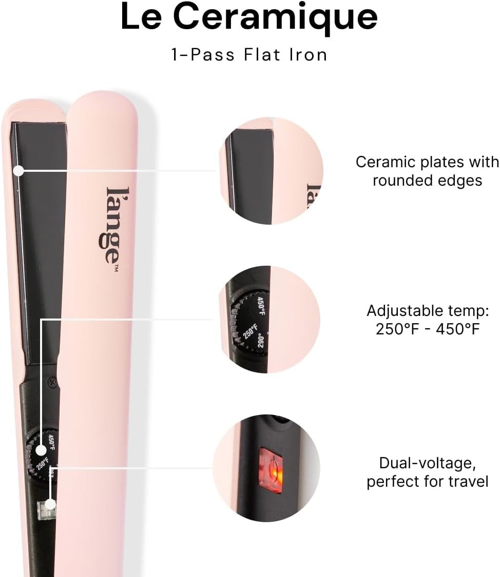 Ceramic Flat Iron for Hair - 1-Pass Frizz-Reducing Hair Straightener