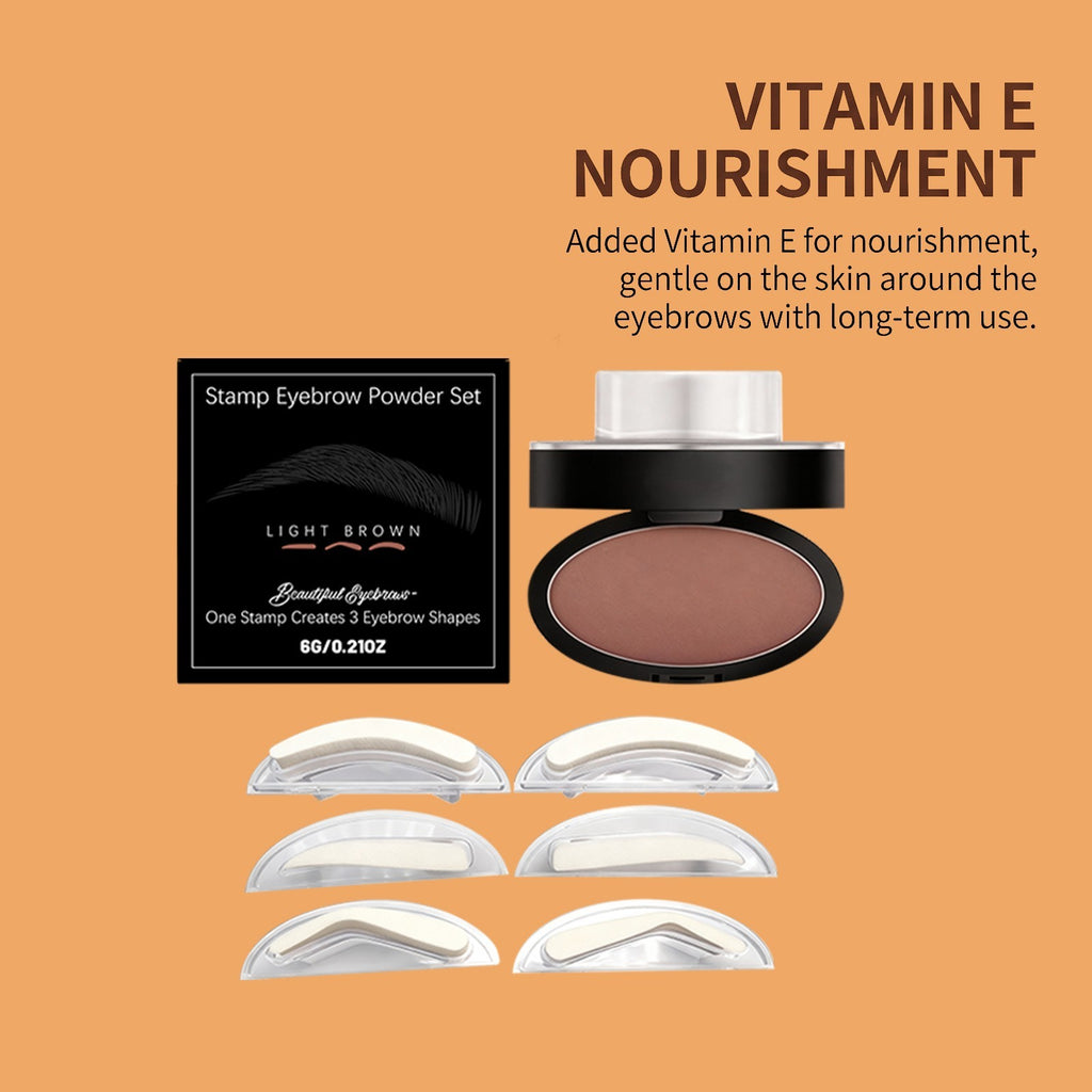Eyebrow Stamp Kit with 3 Shapes - Water-Resistant, Quick & Easy Makeup