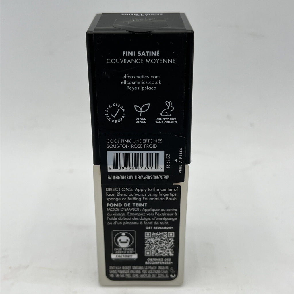 e.l.f. Flawless Satin Foundation 130 Snow Medium Coverage - Cool Pink Undertones