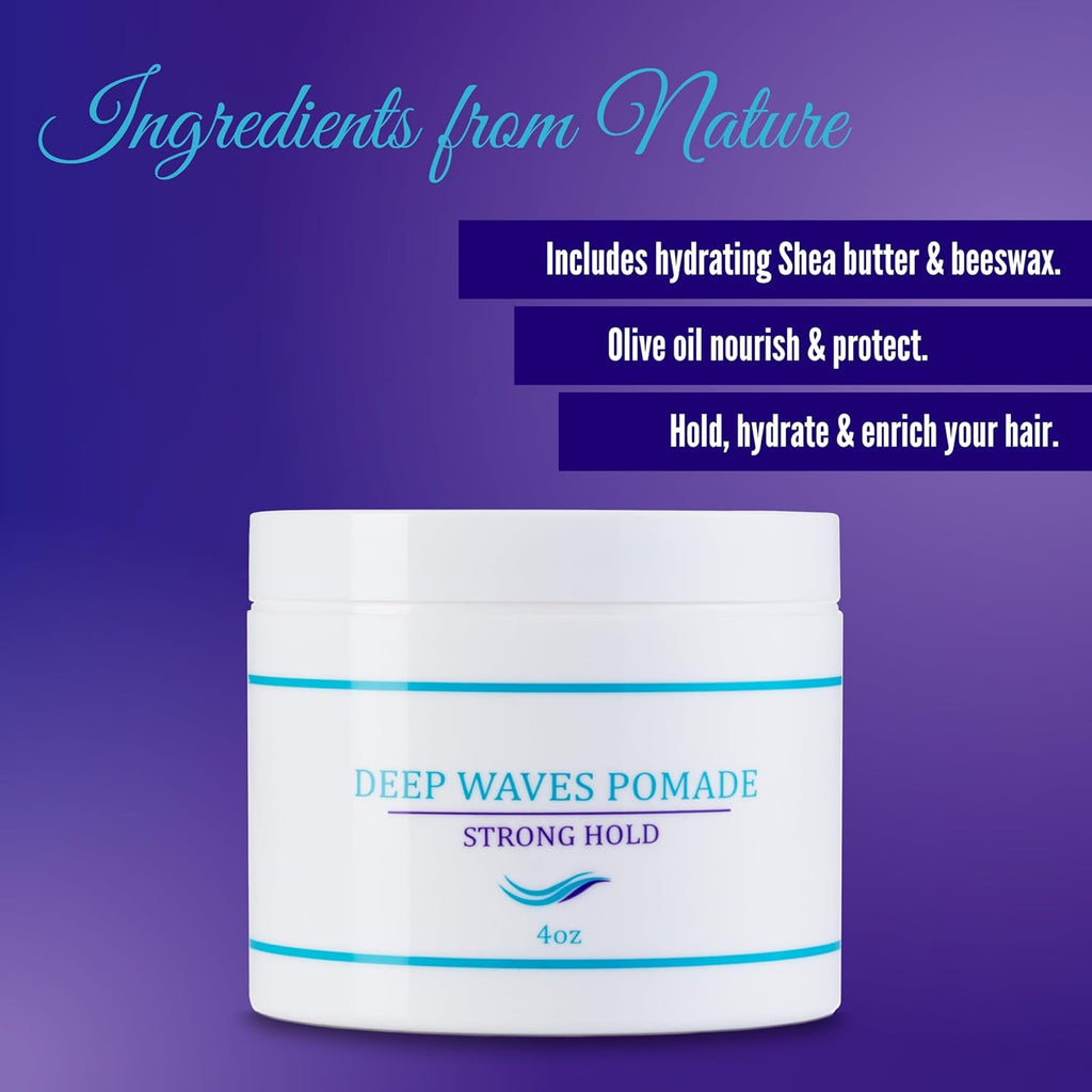 Wave Grease for Men & Women - Moisturizing 360 Wave Pomade, Strong Hold