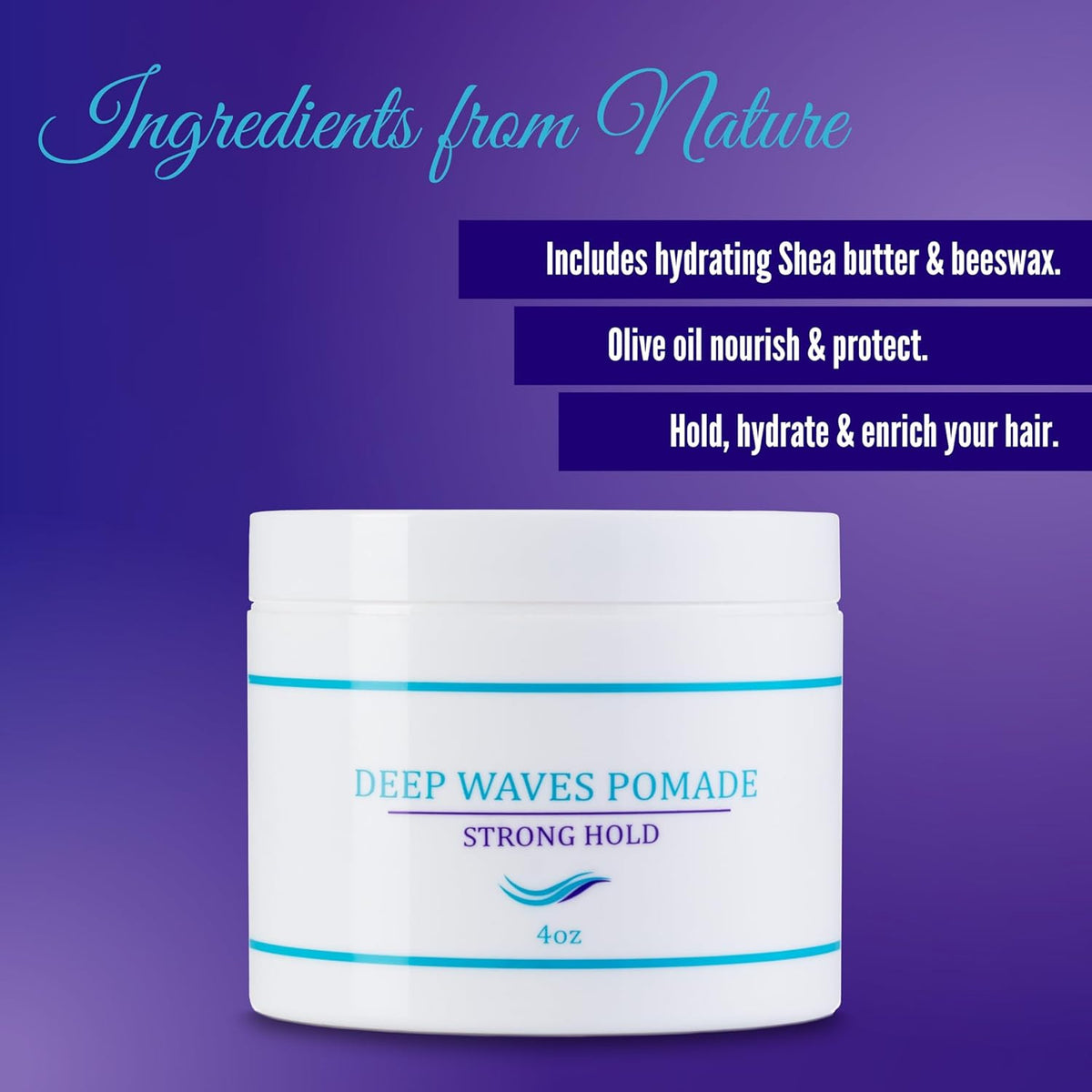 Wave Grease for Men & Women - Moisturizing 360 Wave Pomade, Strong Hold