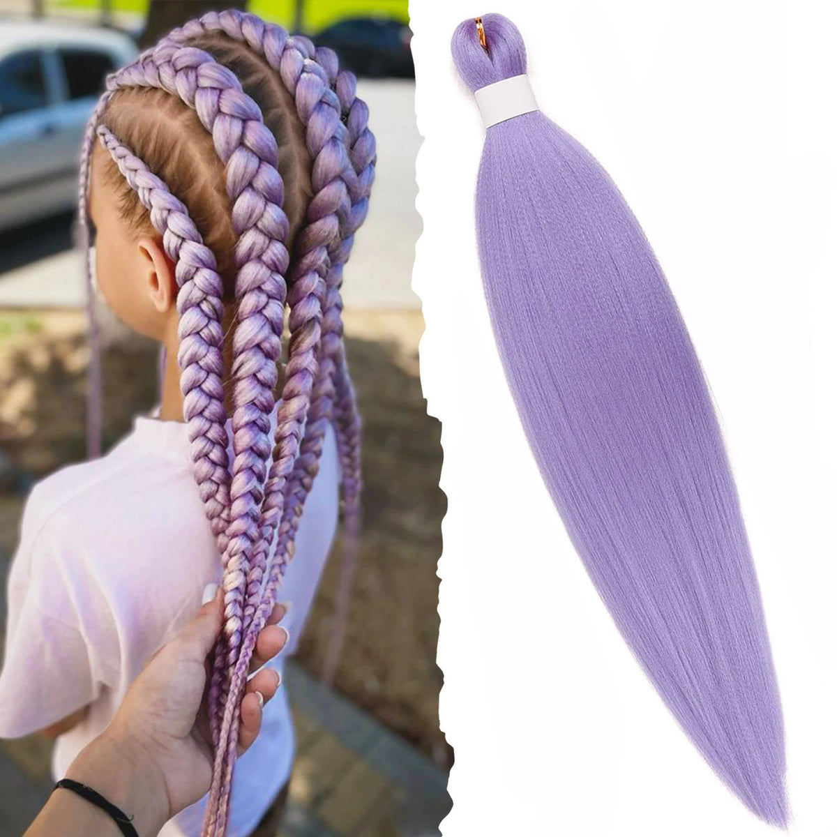 Pre-Stretched Colorful Synthetic Braiding Hair Extensions for Women