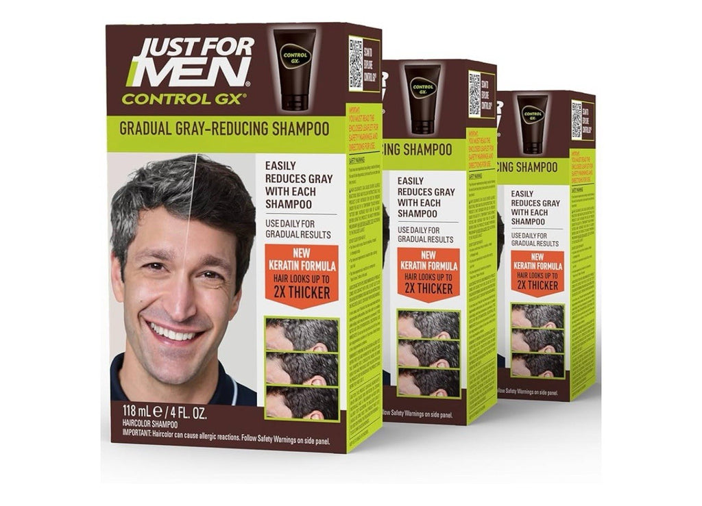 Just For Men Control GX Grey Reducing Shampoo 4 fl oz 3 Pack