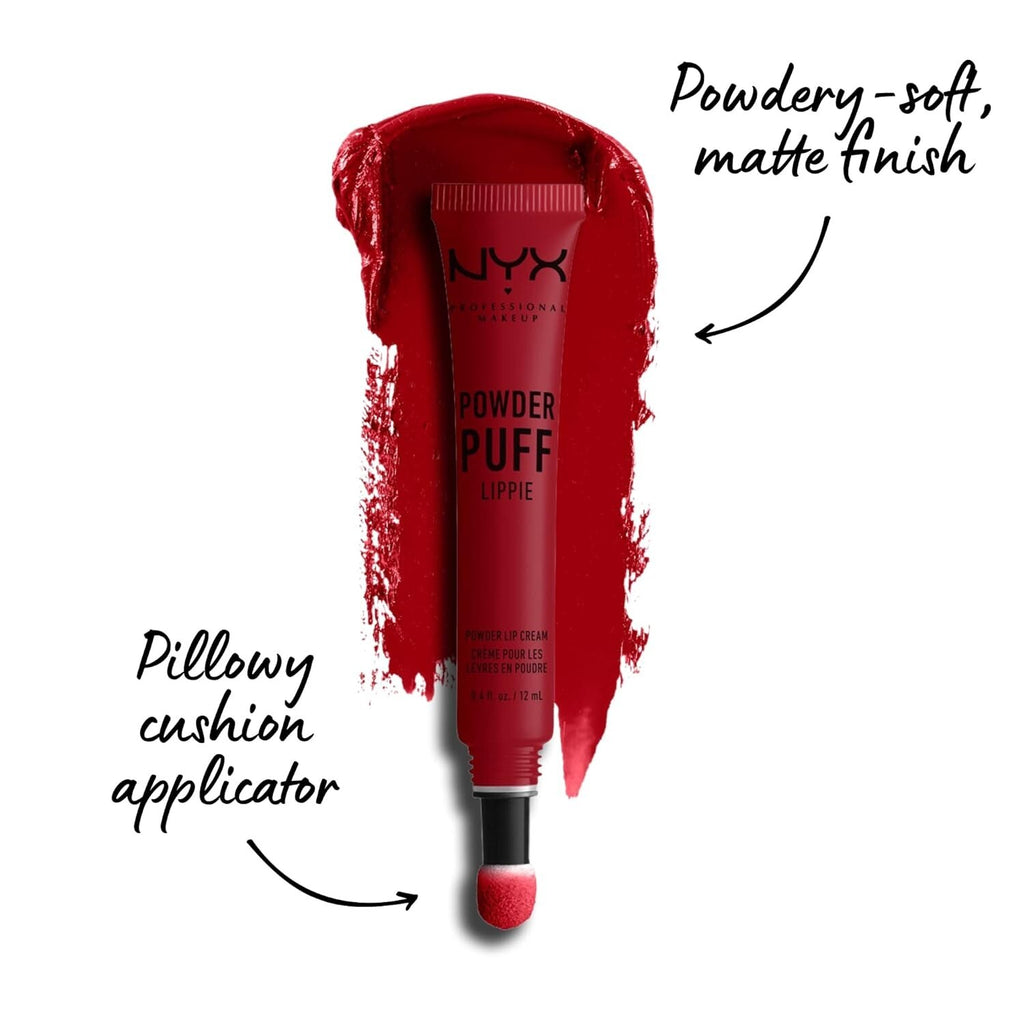 Liquid Lipstick with Powder Puff Application - Vegan, Long-Lasting Lip Color