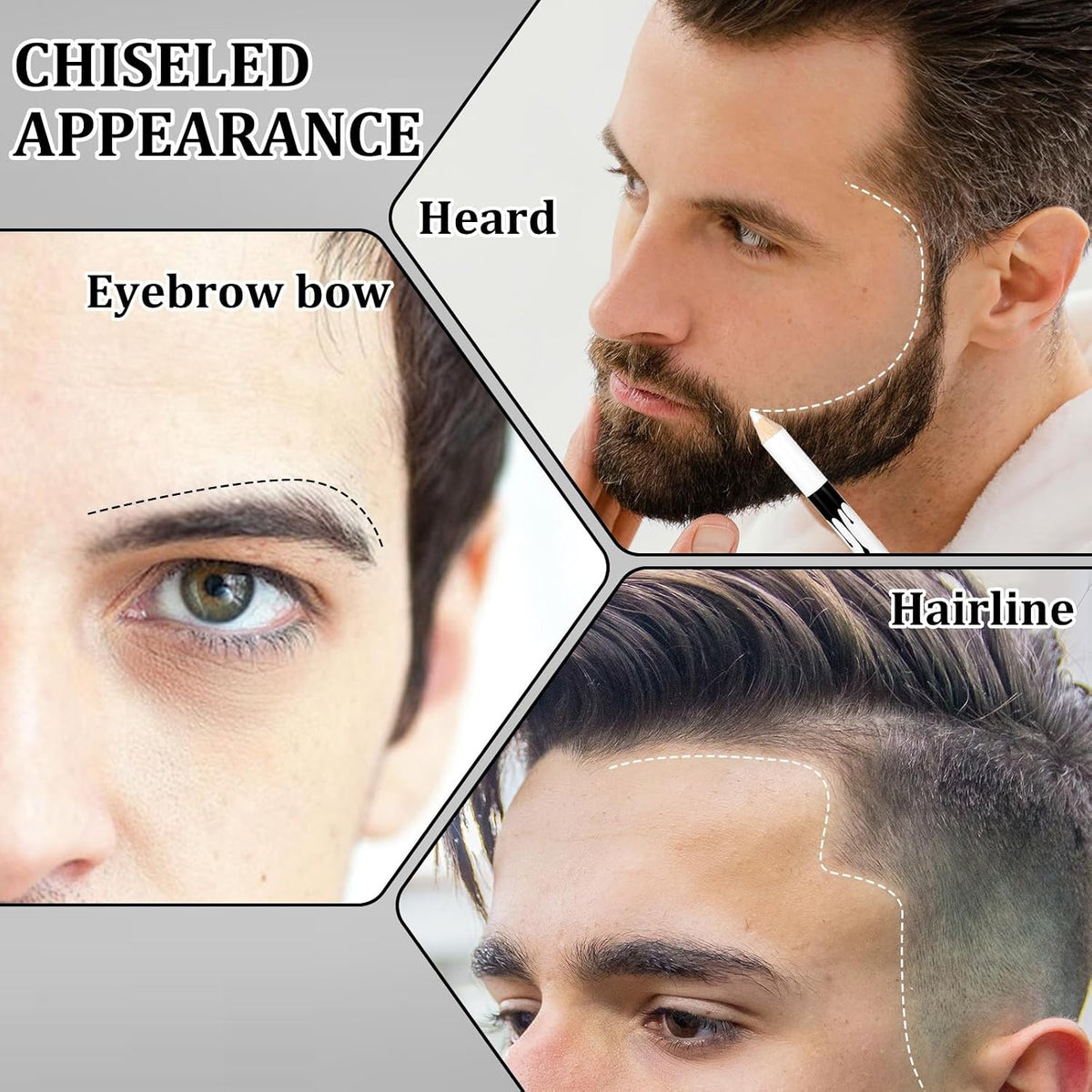 12Pcs Hairline & Beard Pencil Set with Sharpener for Grooming