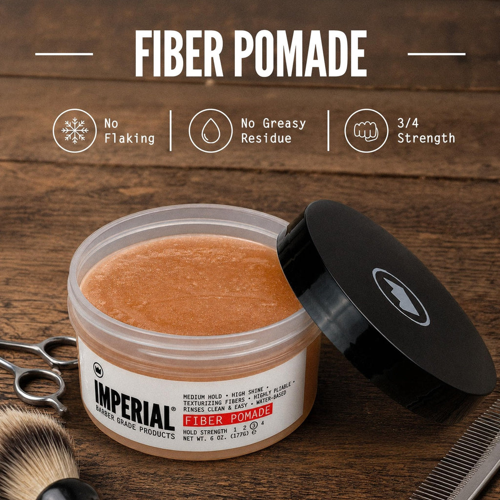 Fiber Pomade 6 oz - Medium Hold Hair Styling Product for Texture & Shine