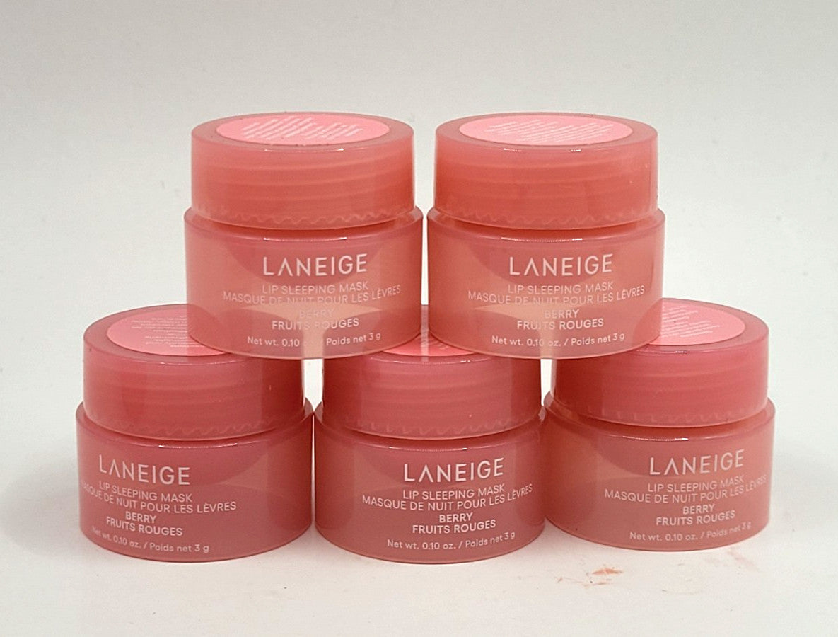 Lip Berry Sleeping Mask Set – Lot of 5, 0.1 oz / 3 g Each
