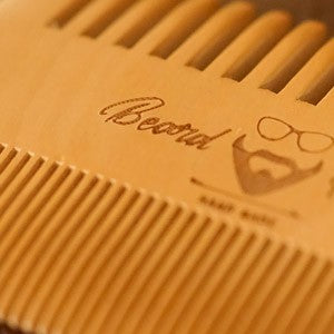 Wooden Beard Comb with Travel Case for Men - Natural Bamboo Grooming Kit