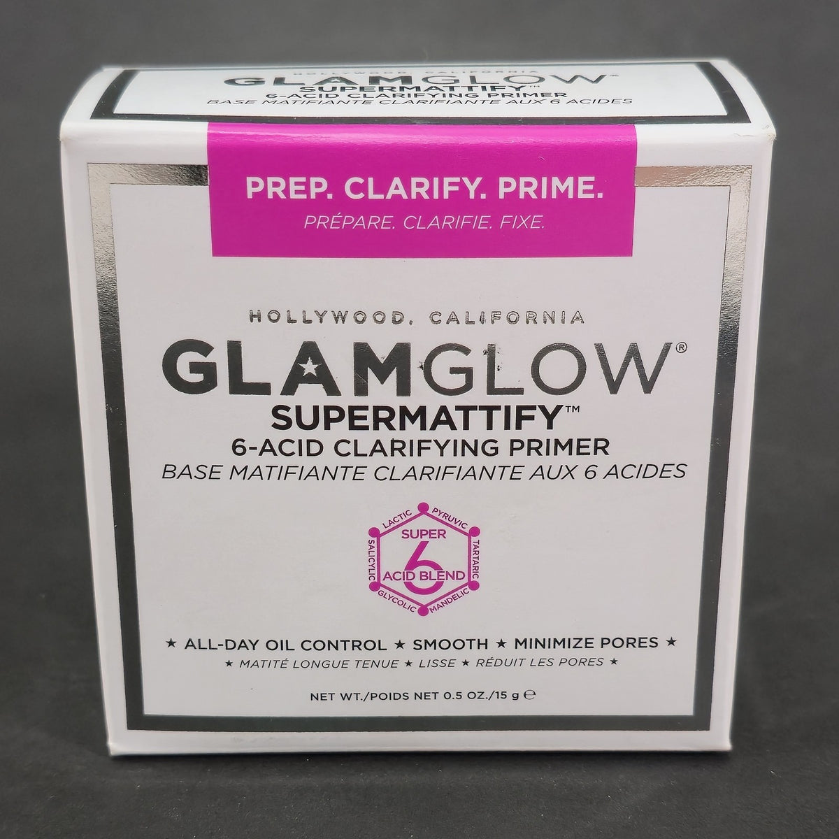 Glamglow Supermattify Acid Clarifying Primer - 0.5 oz Face Makeup Base