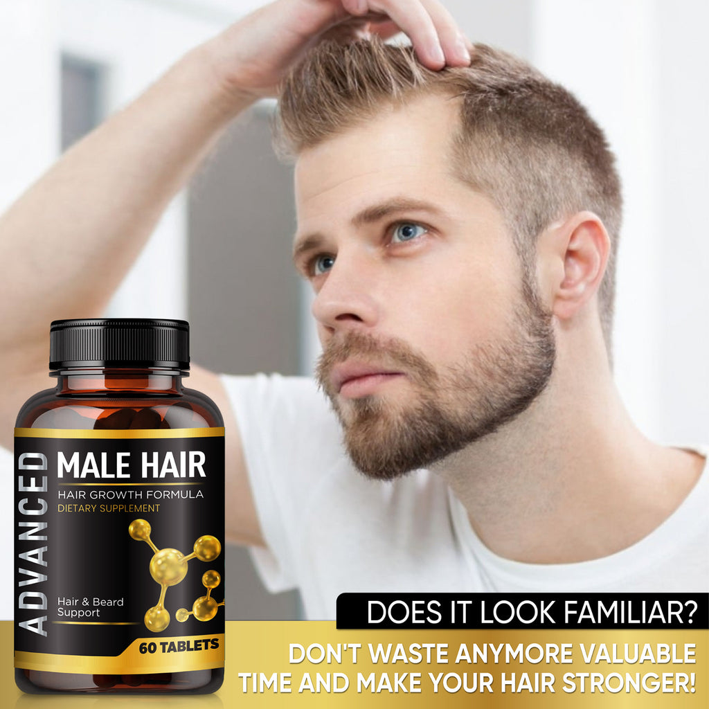 Men's Hair Growth Vitamins for Thicker Fuller Hair & Beard Support