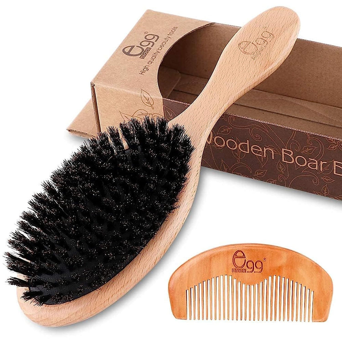 Boar Bristle Hair Brush for Women Men Kids Natural Wooden Handle