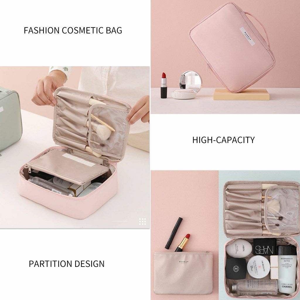 Travel Cosmetic Bag Makeup Organizer with Hanging Pouch Waterproof Portable