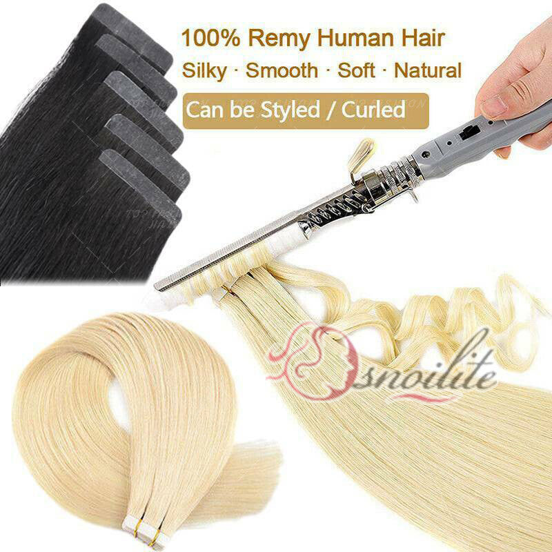 Remy Human Hair Extensions Tape-In Full Head Highlight 100% Thick & Natural