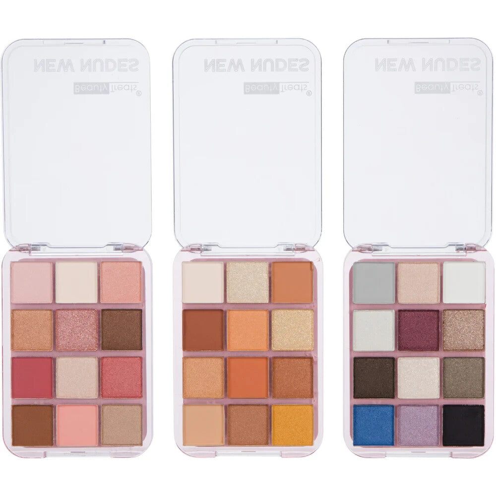 12-Color Eyeshadow Palette with Matte and Shimmery Shades - New Nudes
