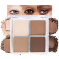 Matte Eyeshadow Quad Palette for Mature Skin - Waterproof Natural Brown