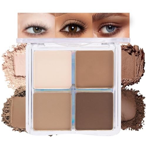 Matte Eyeshadow Quad Palette for Mature Skin - Waterproof Natural Brown
