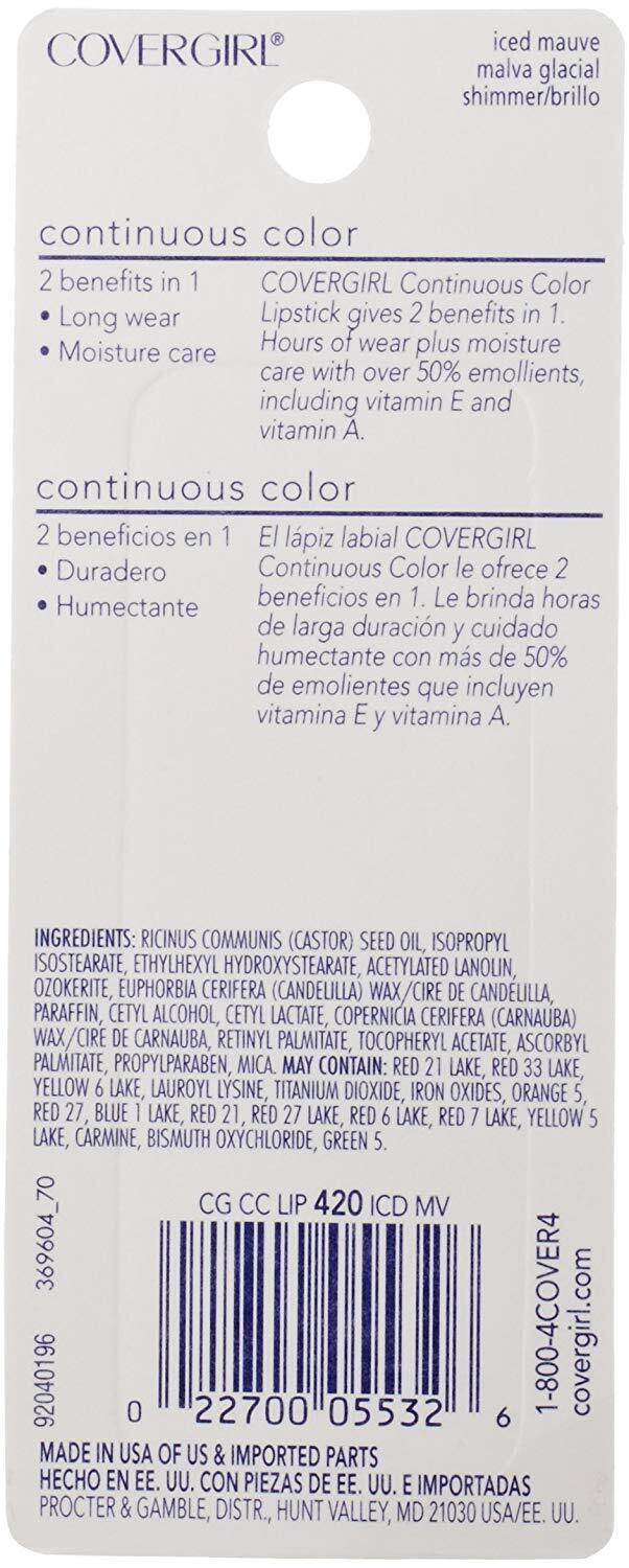 Continuous Color Lipstick Set - Iced Mauve 420, 0.13 oz, 3-Pack