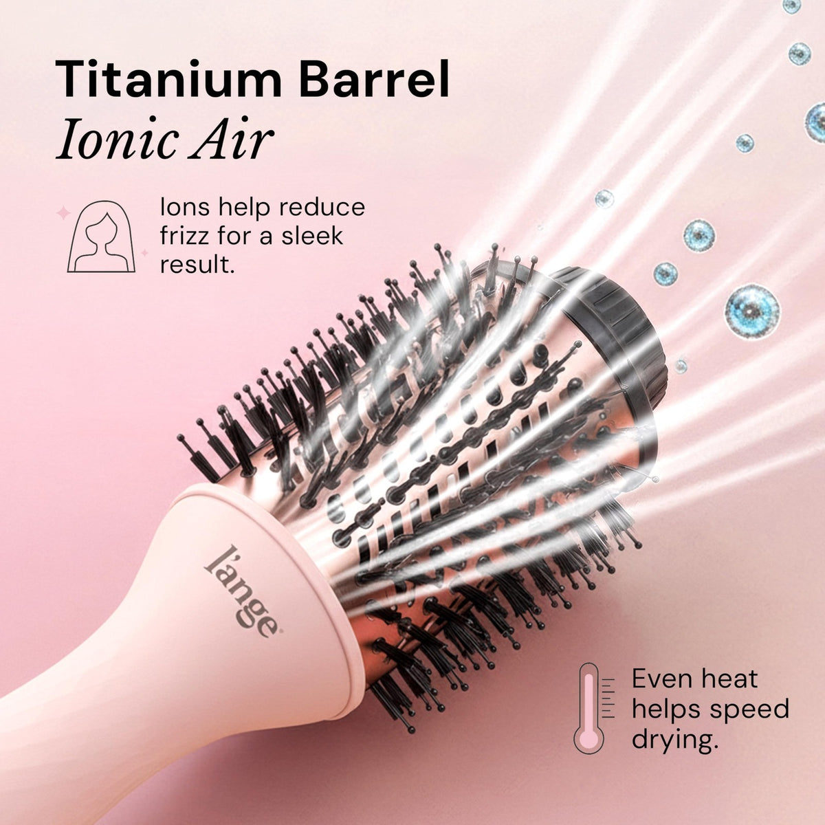 2-in-1 Titanium Blow Dryer Brush with Volumizing Oval Barrel - Frizz Control