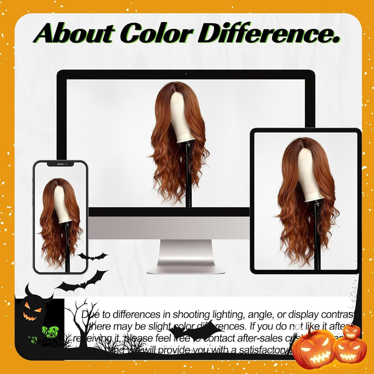 Long Ombre Auburn Wavy Wig for Women - 26 Inch Curly Synthetic Hair