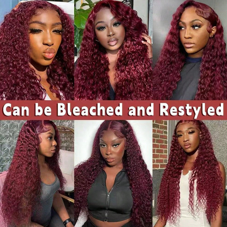 Brazilian Virgin Burgundy Human Hair Wig 200% Density 5x5 Lace Closure