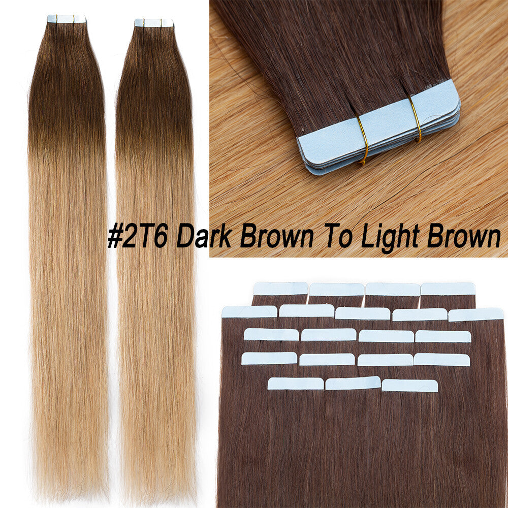 100% Human Hair Tape-In Extensions Full Head Body Wave & Straight Styles