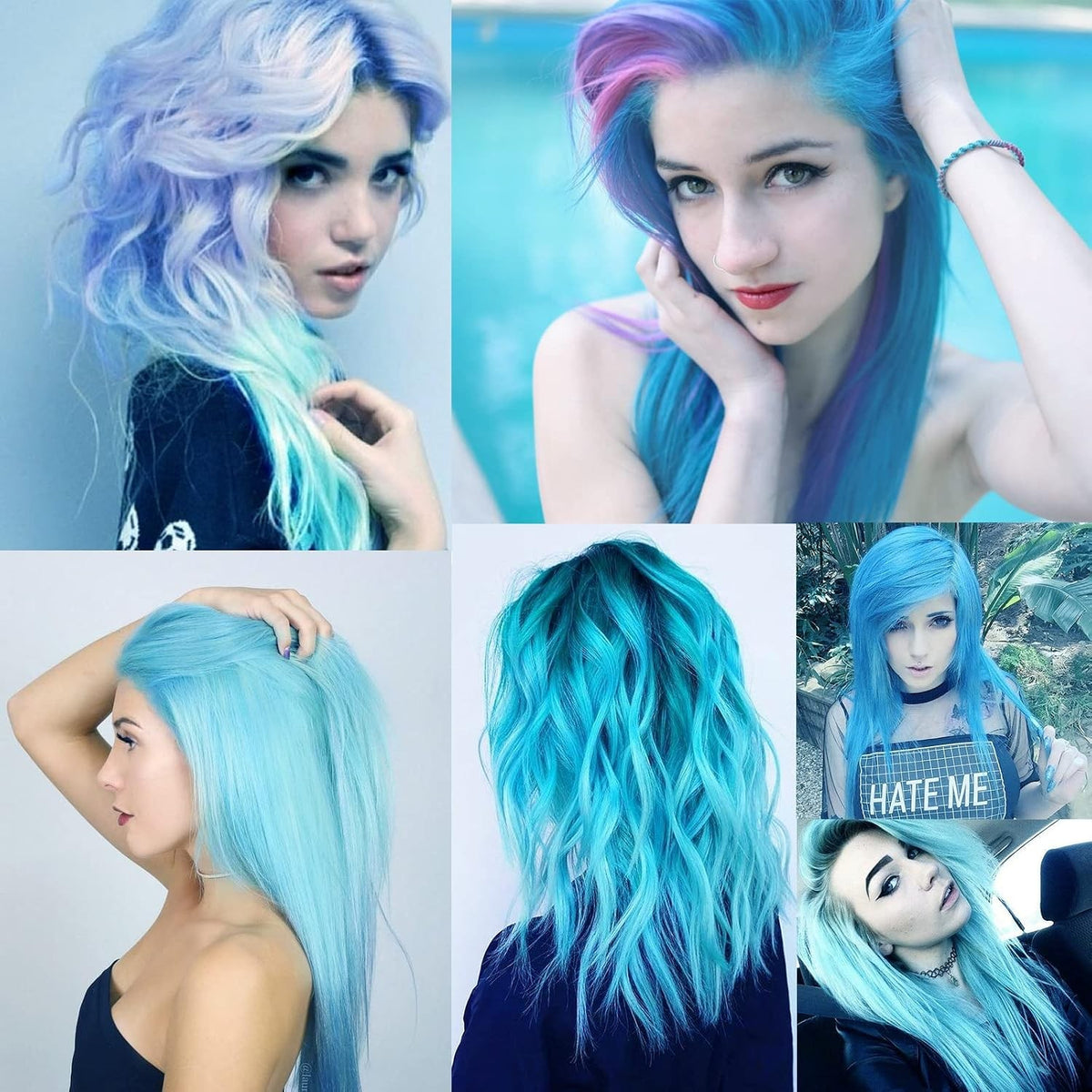 12PCS Bright Color Clip-In Hair Extensions for Party & Festival