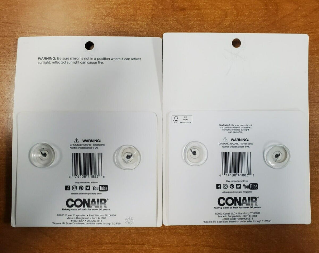 2 Pack Wall-Mounted 12X Magnifying Makeup Mirrors with Suction Cups - White, 4 Inch