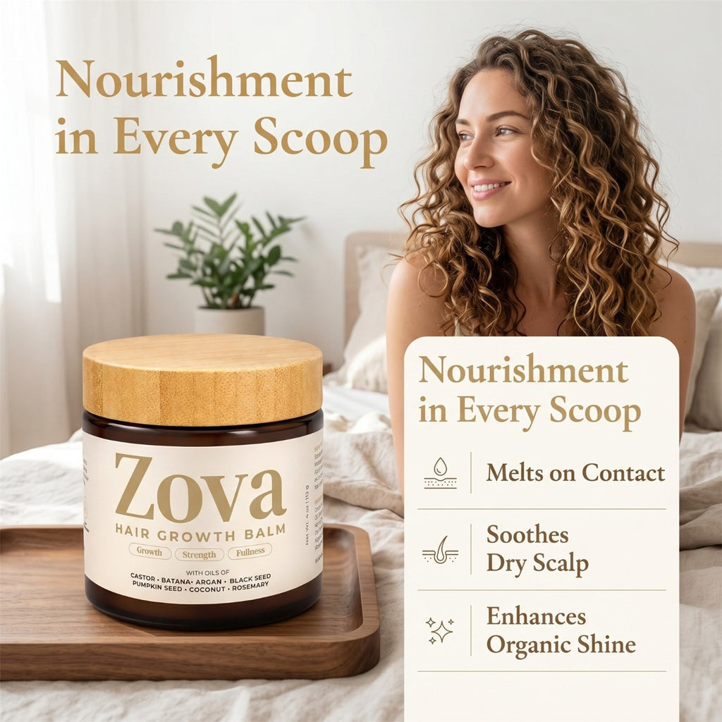 Hair Growth Balm with Rosemary Oil for Scalp & Damaged Hair - 4oz